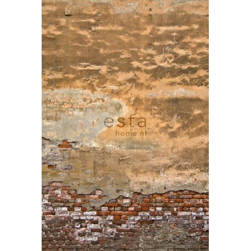 Estahome Fotobehang Old Tuscan Wall Oranje - 186 X 279 Cm - 157704