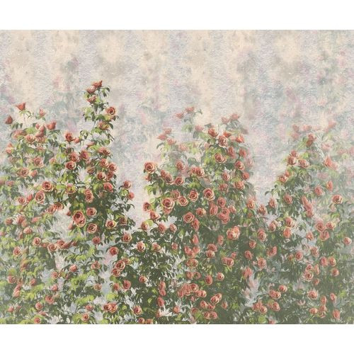 Komar Fotobehang Wall Roses Groen En Roze - 300 X 250 Cm - 611209