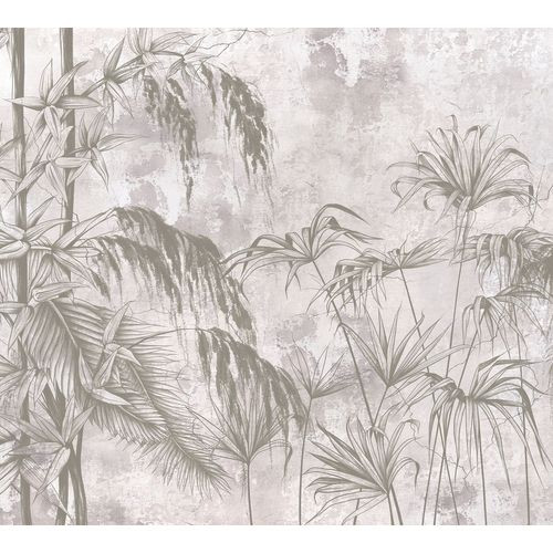 Sanders & Sanders Fotobehang Tropische Planten Grijs - 3 X 2,7 M - 601177