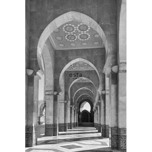 Estahome Fotobehang Marrakech Riad Galerij Zwart Wit - 1,86 X 2,79 M - 158824