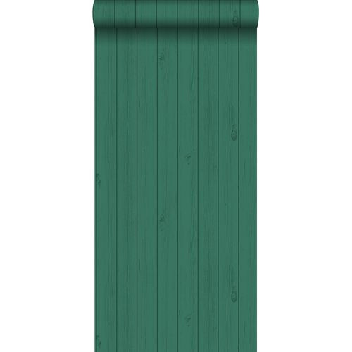 Estahome Behang Smalle Sloophout Planken Tropisch Junglegroen - 53 Cm X 10,05 M