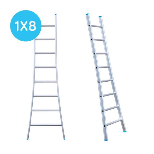 Eurostairs Enkele Uitgebogen Ladder - Lichtgewicht Met 1x8 Sporten