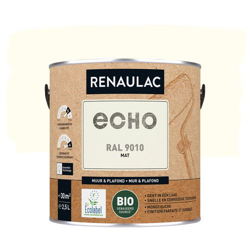 Renaulac Muur- En Plafondverf Echo Bio Ral9010 Mat 2,5l