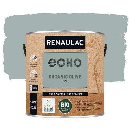 Renaulac Muur- En Plafondverf Echo Bio Organic Olive Mat 2,5l