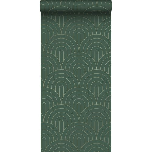 Estahome Behang Art Deco Motief Smaragd Groen - 0.53 X 10.05 M - 139744