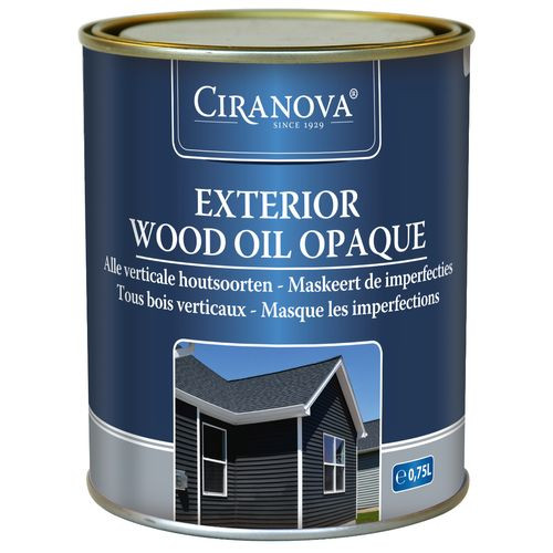 Ciranova Exterior Wood Oil Opaque - Lichtgrijs - Dekkende Houtolie - 750 Ml