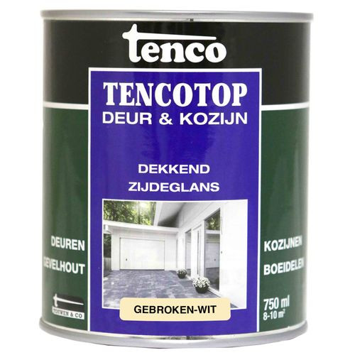 Tenco Tencotop Verfbeits Deur & Kozijn Dekkend Zijdeglans Gebroken Wit 0,75l