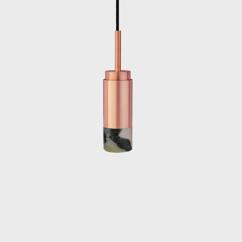 Anour Donya Onyx Cylinder Hanglamp - Gemixte kap - Geborsteld koper