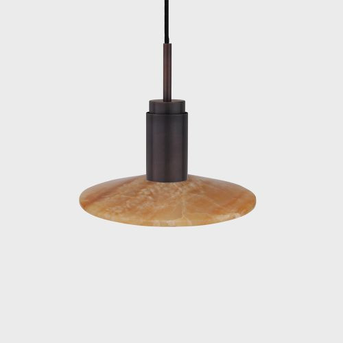 Anour Donya Onyx Solar Hanglamp - Amberkleurige kap - Gebruind koper