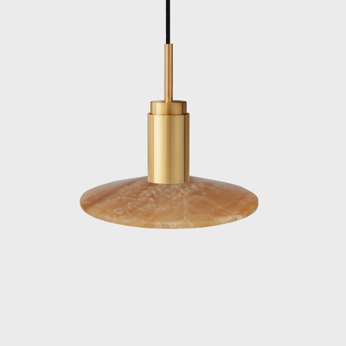 Anour Donya Onyx Solar Hanglamp - Amberkleurige kap - Goud PVD