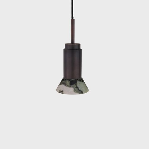 Anour Donya Onyx Trapeze Hanglamp - Gemixte kap - Gebruind koper