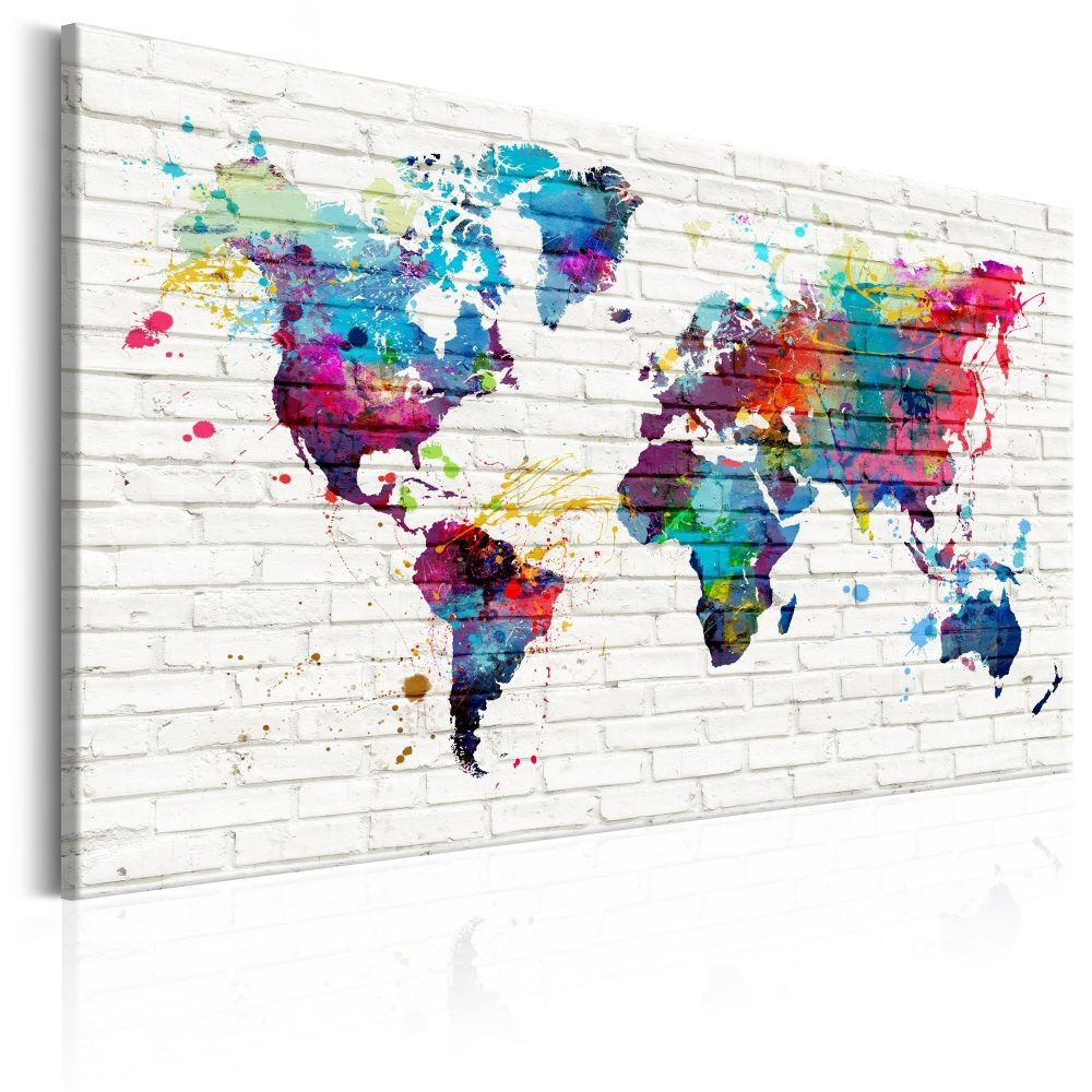 Schilderij - Wereldkaart , Muren van de Wereld