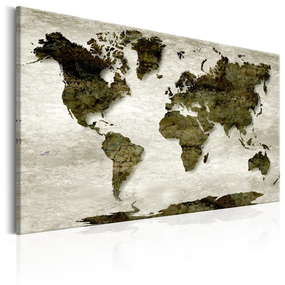 Schilderij - Wereldkaart , Groene Planeet