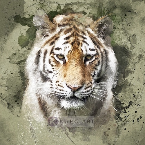 Afbeelding op acrylglas - Siberische tijger portret