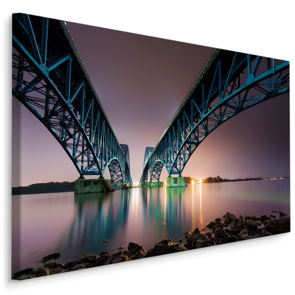 Schilderij South Grand Island Bridge, multi-gekleurd, premium print