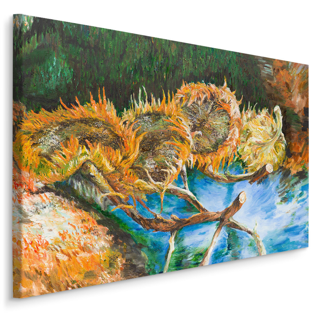 Schilderij - Zonnebloemen (print op canvas), multi-gekleurd, 4 maten, premium print