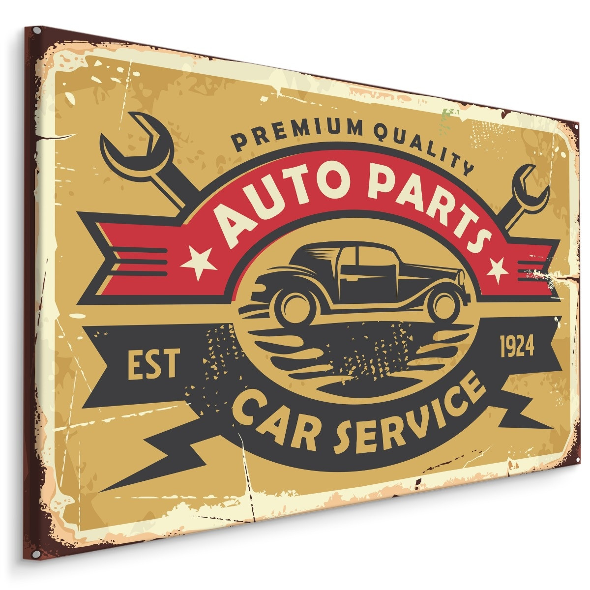 Schilderij - Auto Parts, car Service, Premium Print op Canvas