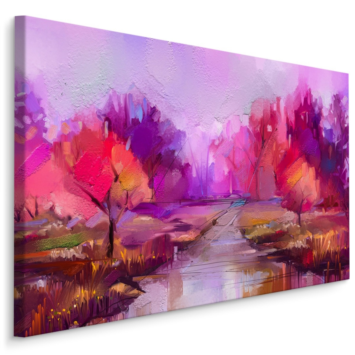 Schilderij - Het Bos in Roze, print op Canvas, Premium Print