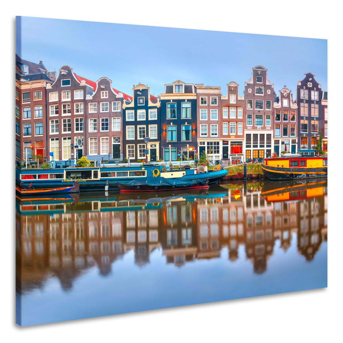 Schilderij - Amsterdamse gracht , 3 Maten, Premium print