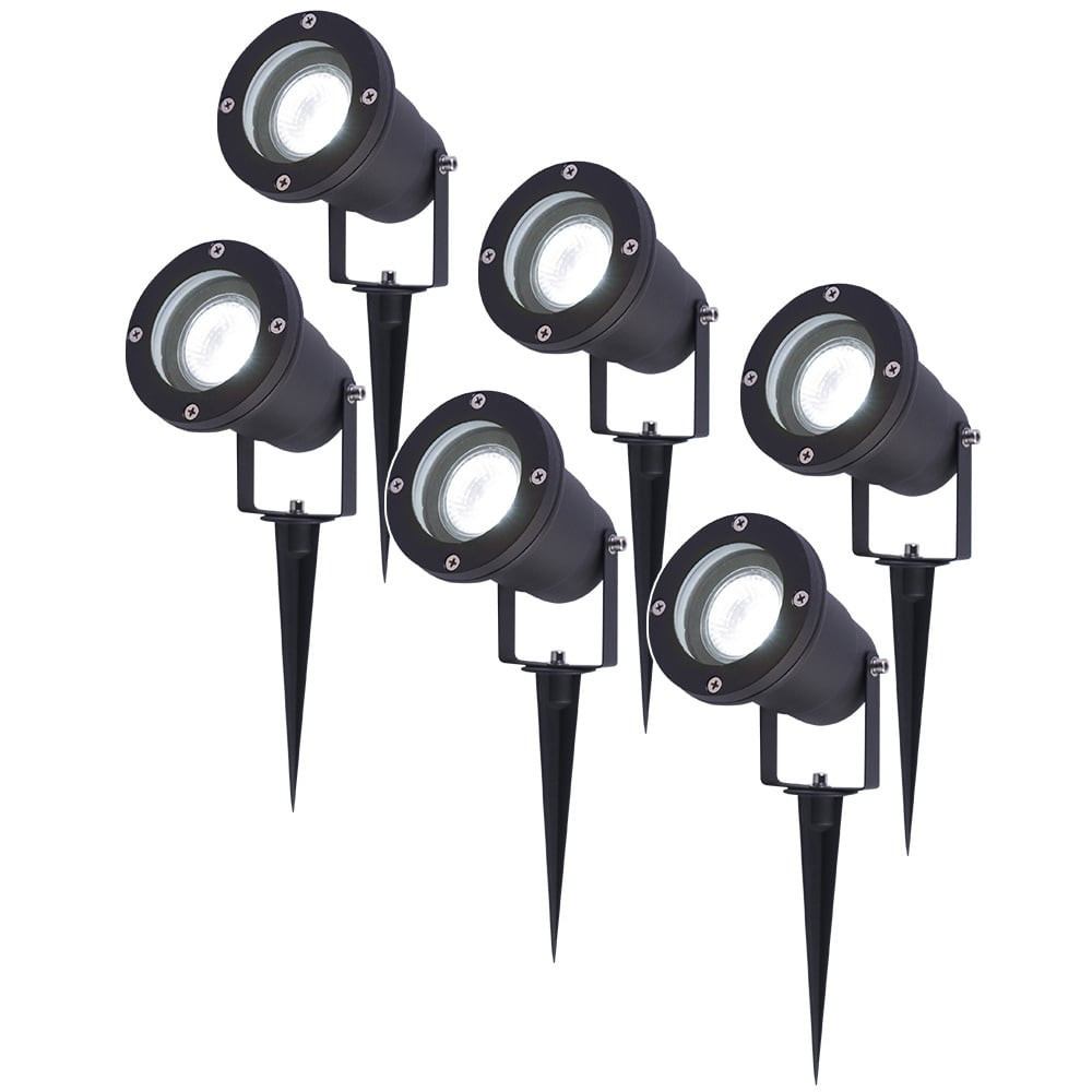HOFTRONIC™ 6x LED Prikspot zwart Sydney aluminium 5W 6000K IP65 Voor buitengebruik