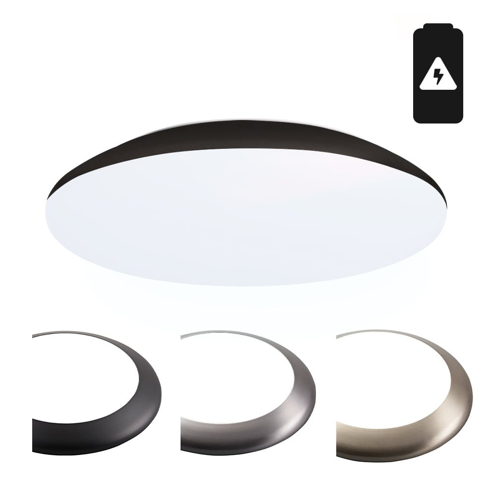 HOFTRONIC™ LED Bulkhead 30 cm - Plafondlamp met noodaccu - 12W 1300 Lumen - 6500K Daglicht wit - IK10 - Zwart - IP65 Waterdicht