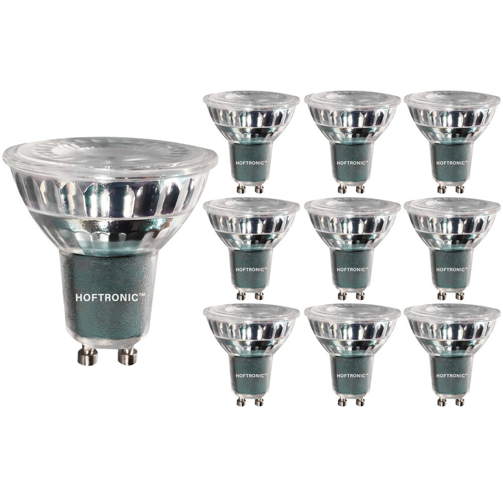 HOFTRONIC™ Set van 10 GU10 LED spots 5 Watt Dimbaar 2700K warm wit (vervangt 50W)