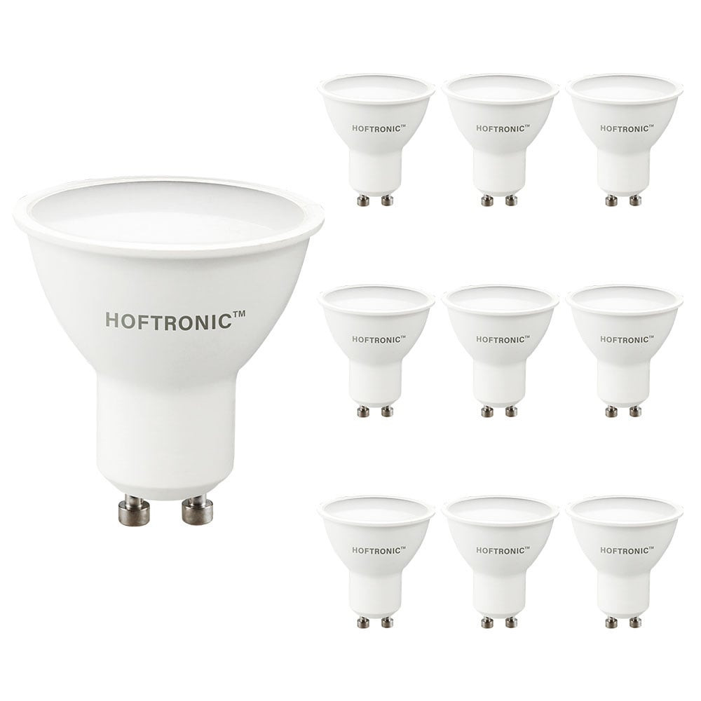 HOFTRONIC™ 10x GU10 LED spot - 4,5 Watt 400 lumen - 2700K Warm wit licht - LED reflector - Vervangt 50 Watt