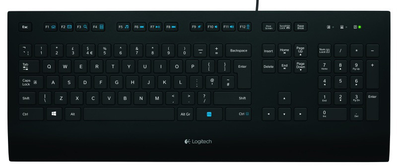 Клавиатура проводная Logitech K280e Corded Keyboard USB 920-005215, Черный