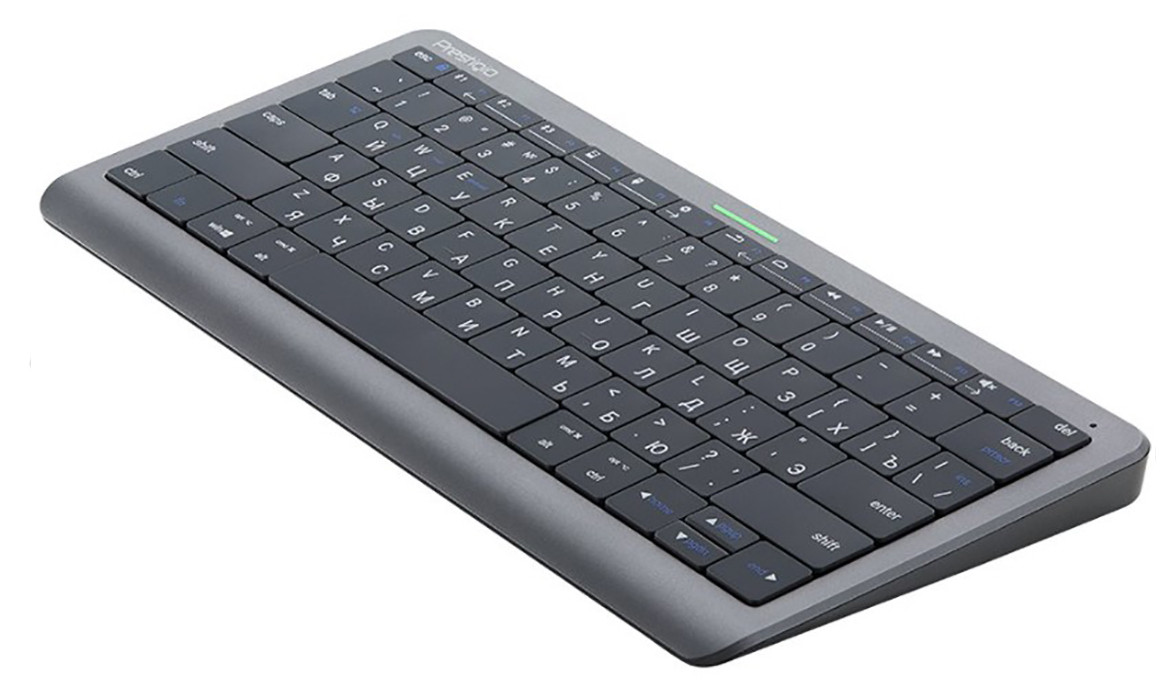 Клавиатура-тачпад беспроводная Prestigio Click and Touch Wireless Keyboard, Bluetooth/USB, Серый PSKEY1SGRU