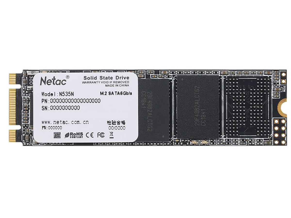 Внутренний SSD-накопитель Netac N535N 256GB M2 2280, SATA-III, 3D TLC, Черный NT01N535N-256G-N8X
