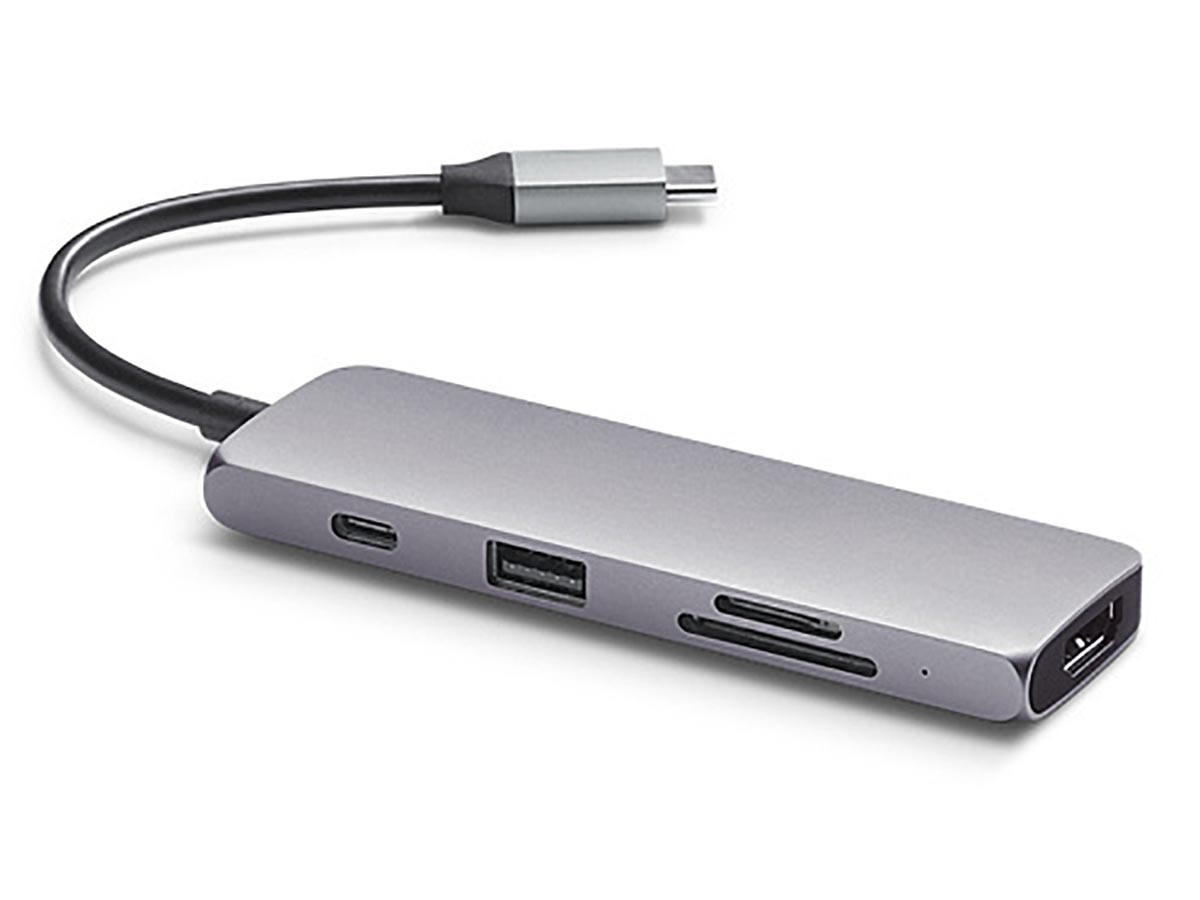 USB-хаб Satechi Type-C Multiport Pro (USB 3.0, USB Type-C, HDMI, SD, micro-SD), Серый Док-станция ST-UCMPAM