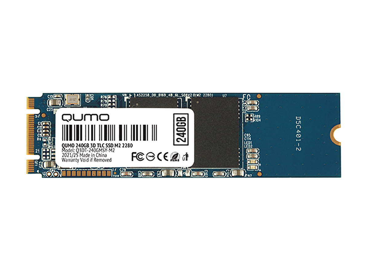 Внутренний SSD-накопитель Qumo Novation 240GB, M.2 2280, SATA-III, 3D TLC, Черный Q3DT-240GMSY-M2 OEM