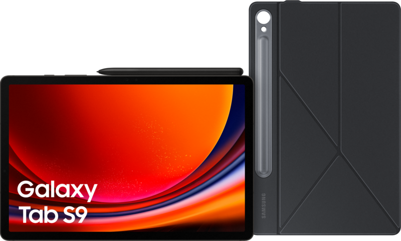 Samsung Galaxy Tab S9 11 inch 128GB Wifi en 5G Zwart + Book Case Zwart