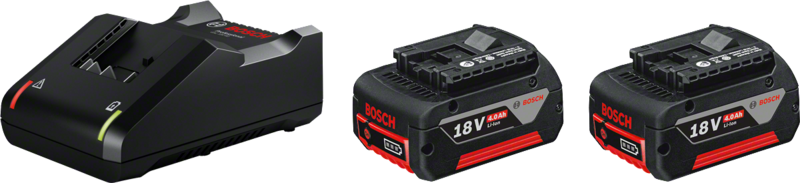 Bosch Professional 18V 4,0 Ah GBA accu (2x) + snellader