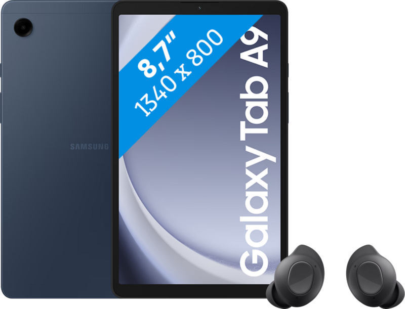Samsung Galaxy Tab A9 8,7 inch 128GB Wifi Blauw + Buds FE Zwart