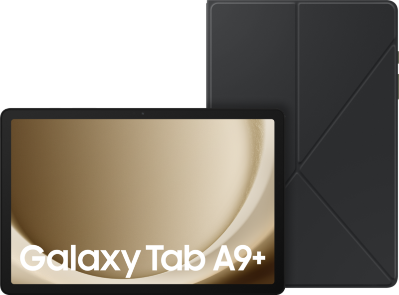 Samsung Galaxy Tab A9 Plus 11 inch 64GB Wifi Zilver + Book Case Zwart