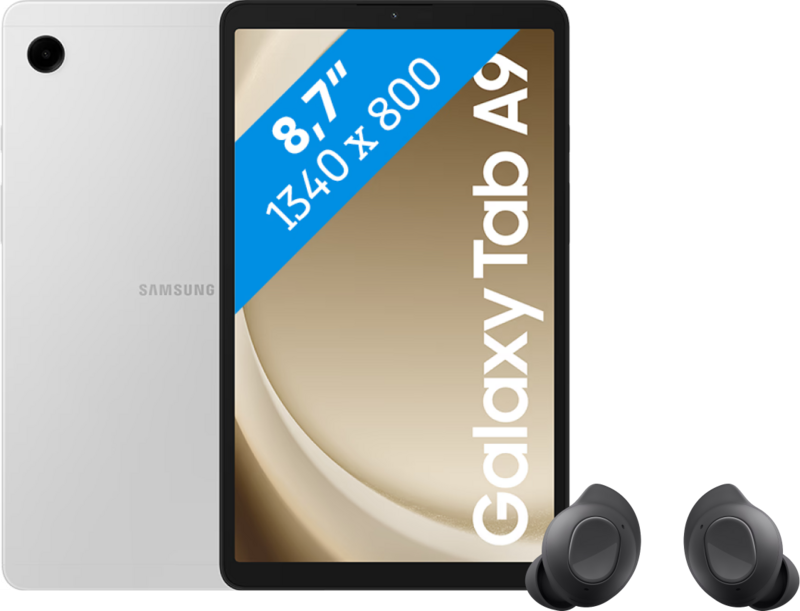 Samsung Galaxy Tab A9 8,7 inch 64GB Wifi Zilver + Buds FE Zwart
