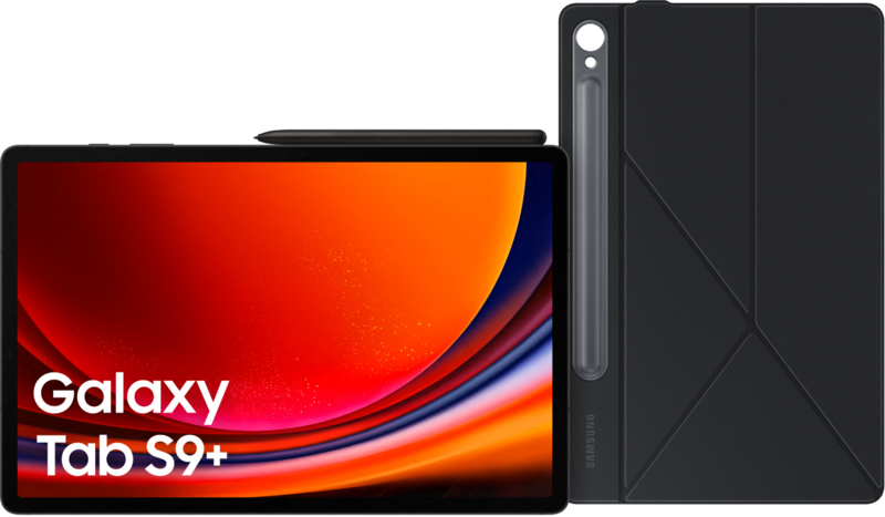 Samsung Galaxy Tab S9 Plus 12.4 inch 256GB Wifi Zwart + Book Case Zwart