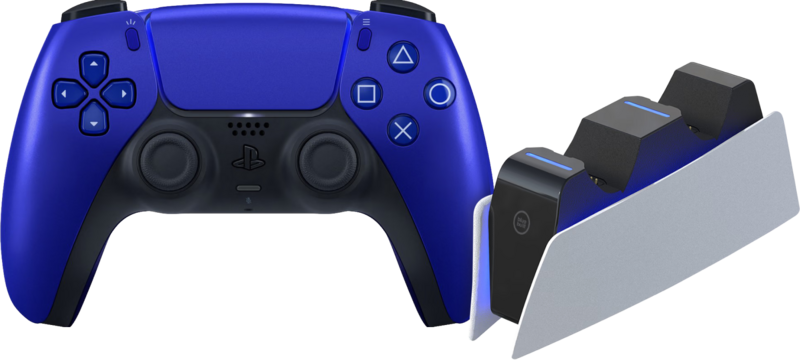 Sony Playstation 5 DualSense Draadloze Controller Cobalt Blue + BlueBuilt oplaadstation