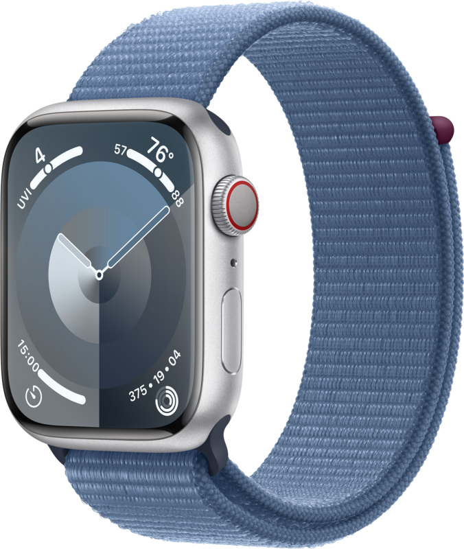 Apple Watch Series 9 4G 45mm Zilver Aluminium Sport Loop