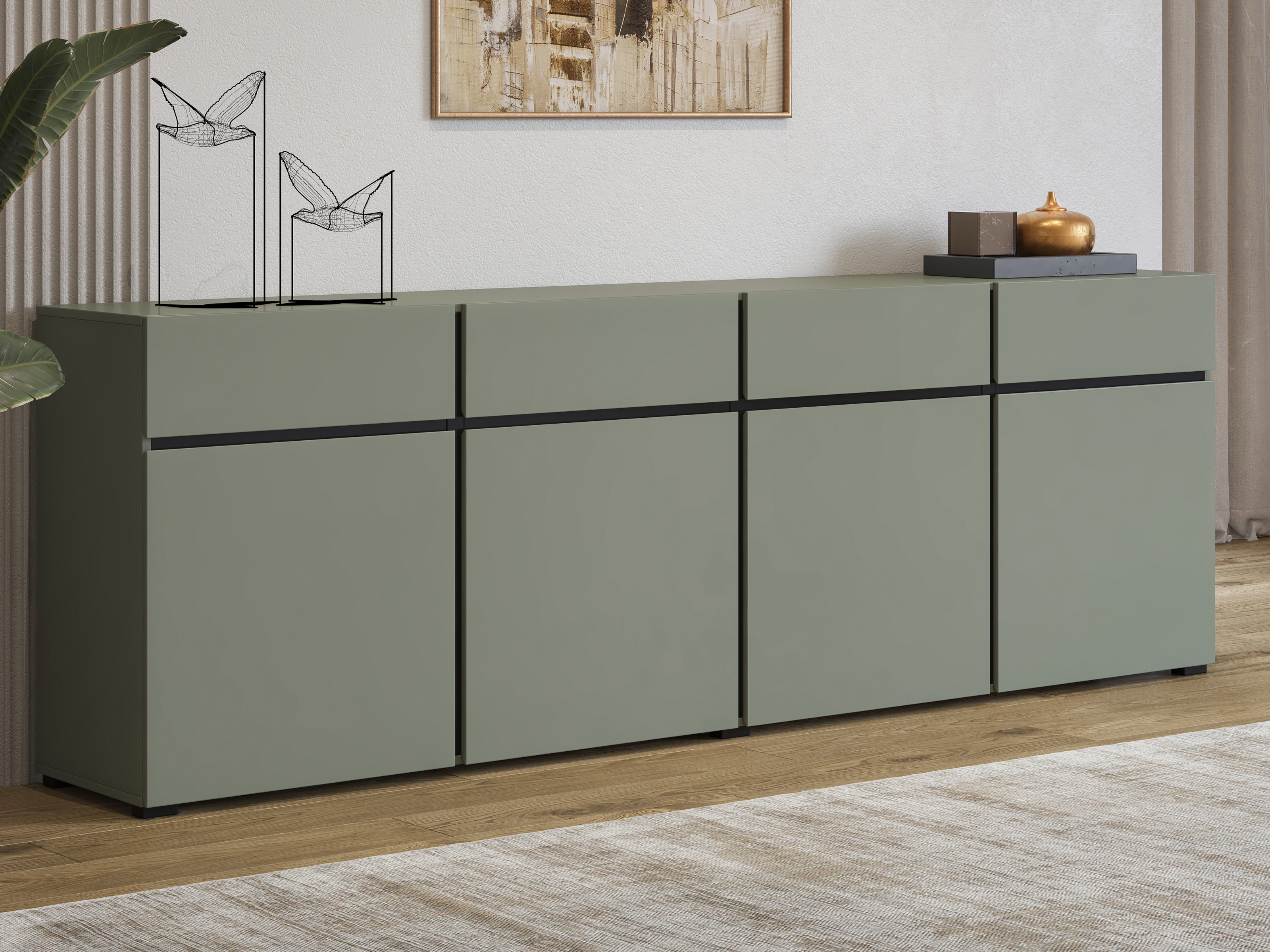 Dressoir CROSSAIR 4 deuren 4 lades groen