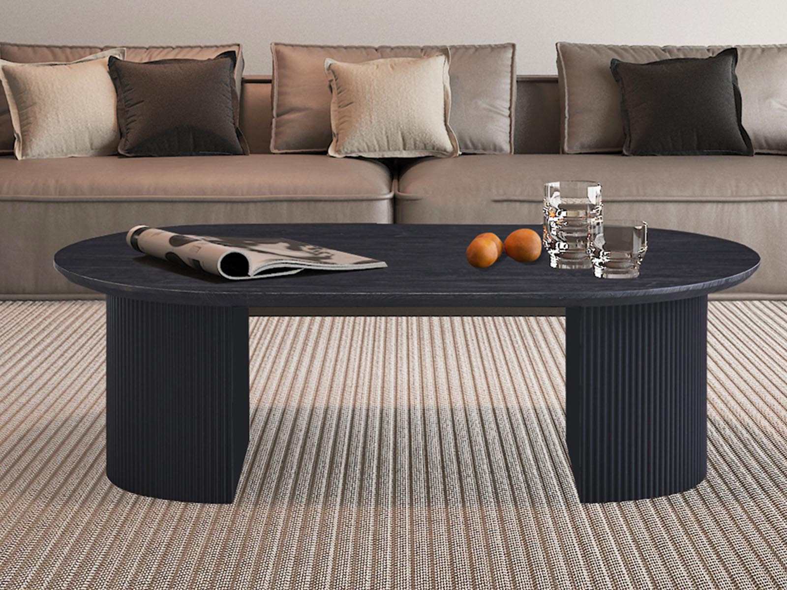 Ovale salontafel LARUSSO 120 cm donkerbruin