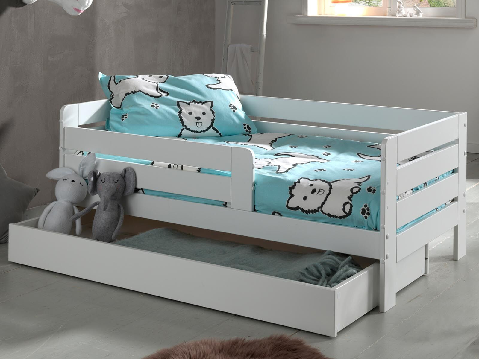 Kinderbed DOPPLER 70x140 cm wit met lade