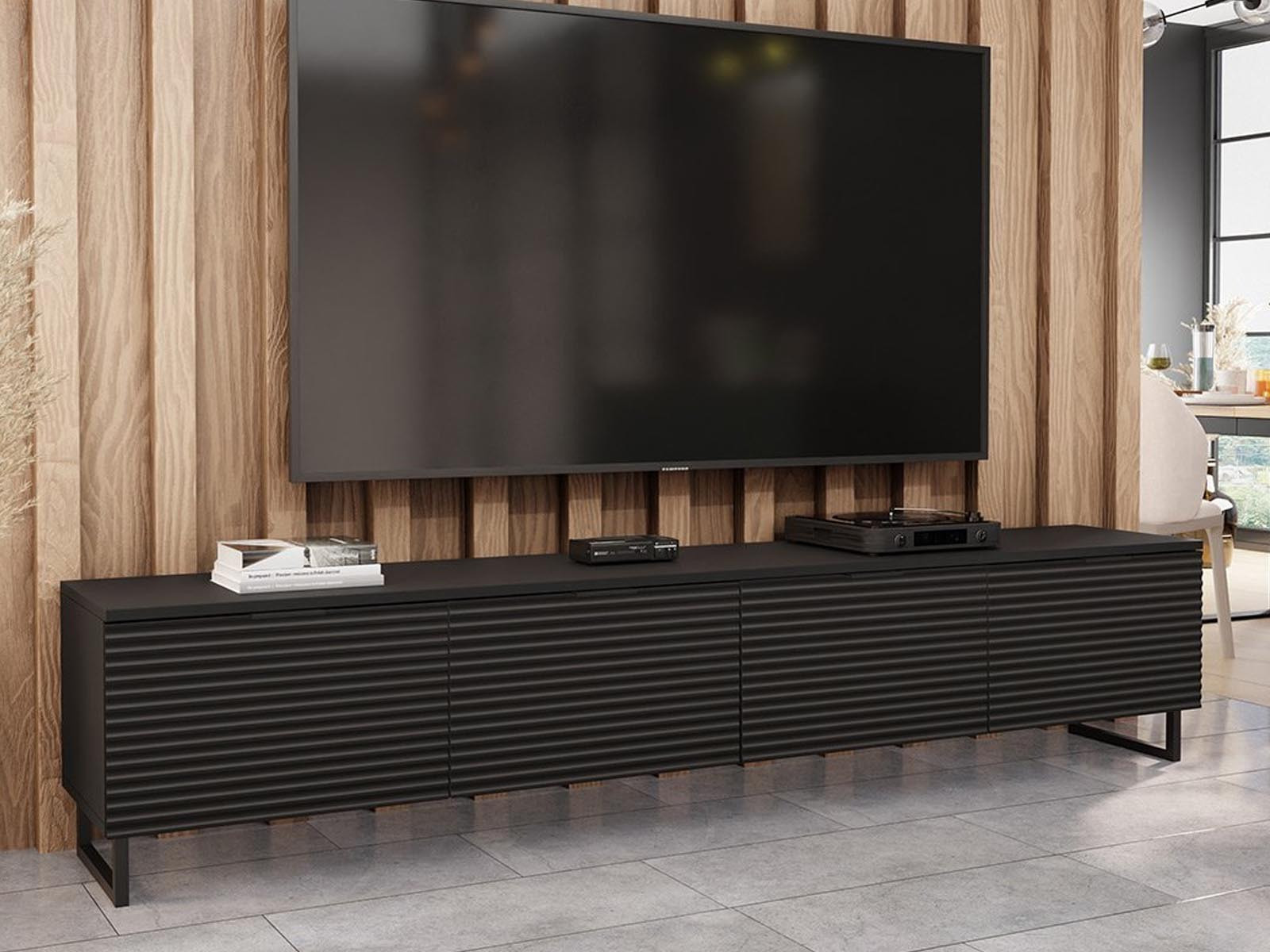 Tv-meubel DELONI 4 deuren zwart