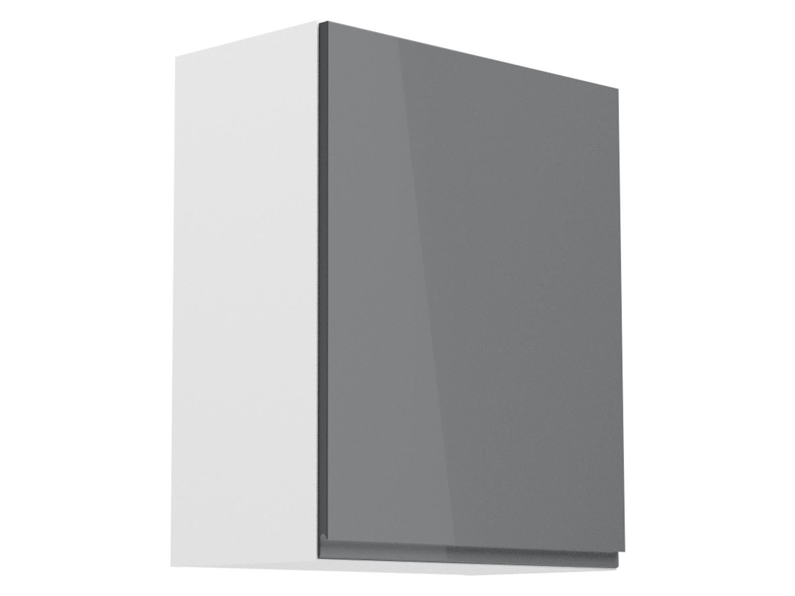 Hoge keukenkast ASPAS 1 deur rechts 60 cm wit/hoogglans grijs