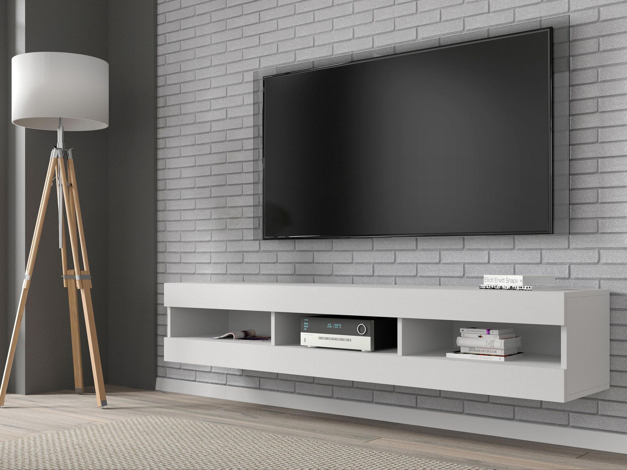 Tv-meubel MANTARA 3 vakken wit