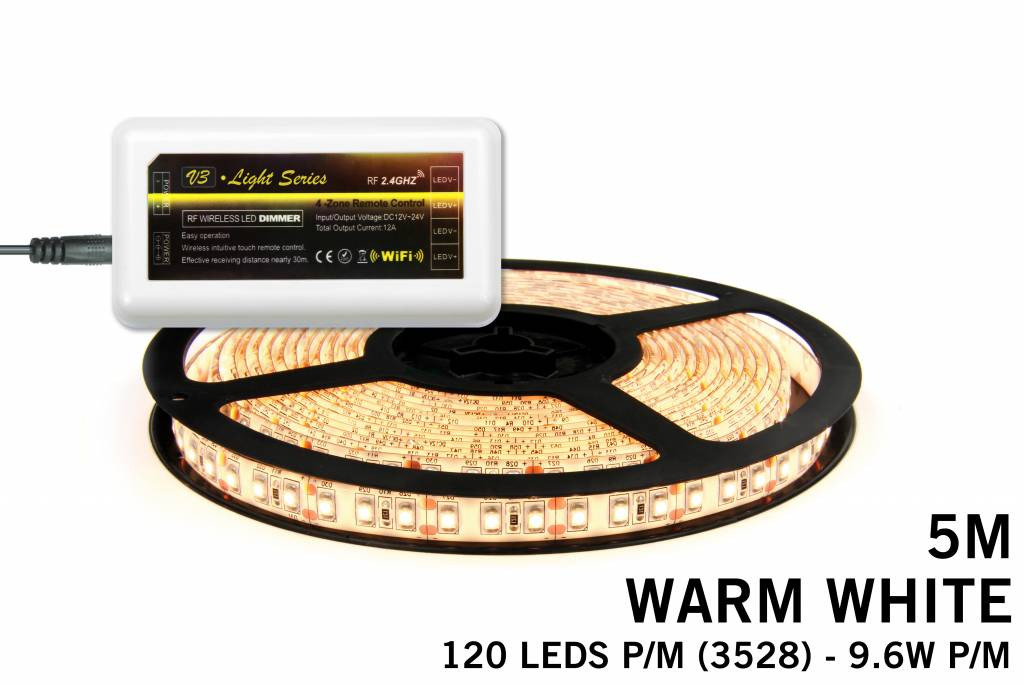 Mi·Light Warm Wit Led Strip | 120 Leds pm Type 2835 7,6W pm IP65 uitbreidingset