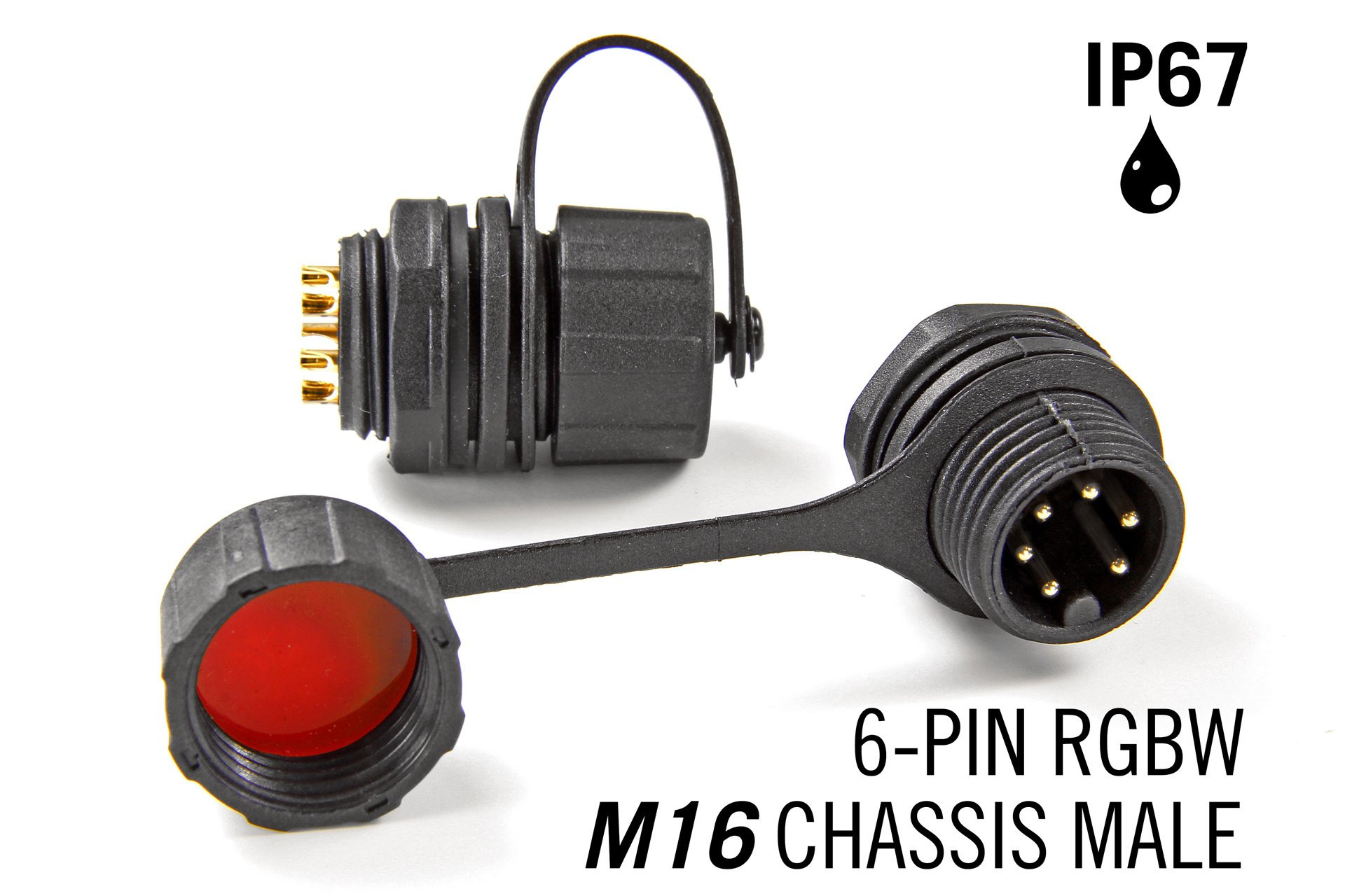 M16 6 Pin IP67 Waterdichte Male Chassis Connector