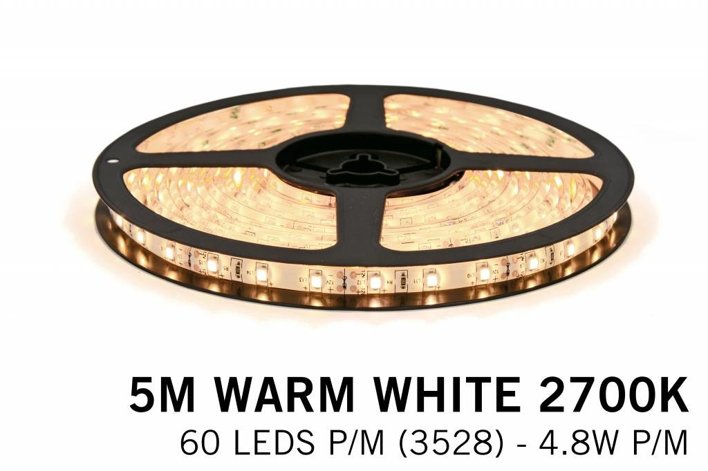 Warm Wit LED strip 60 LED's p.m. type 2835- 2,5M - 12V