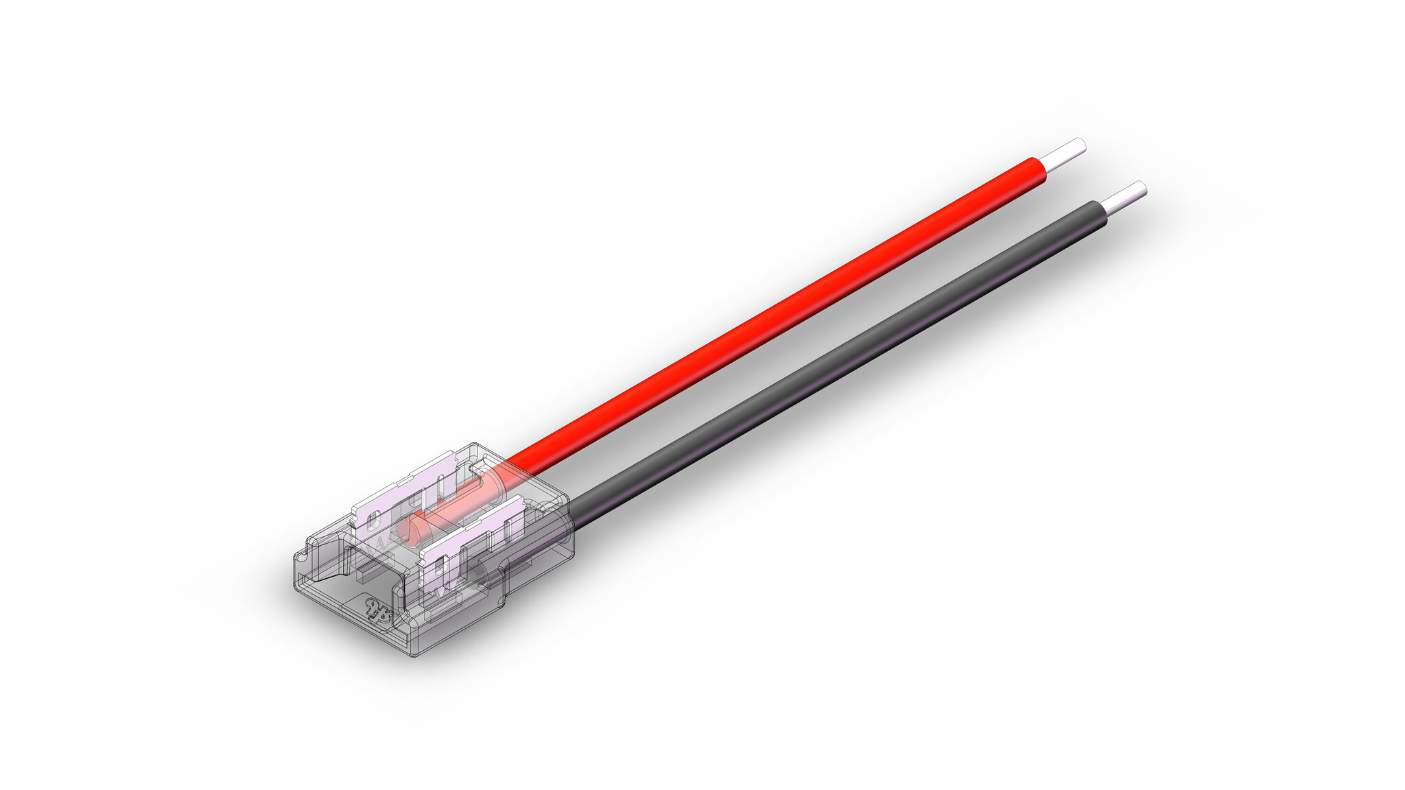 Witte COB LED strip soldeervrije voedings connector voor 8mm ledstrips